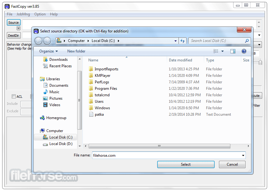 FastCopy file transfer in progress with speed and progress bar